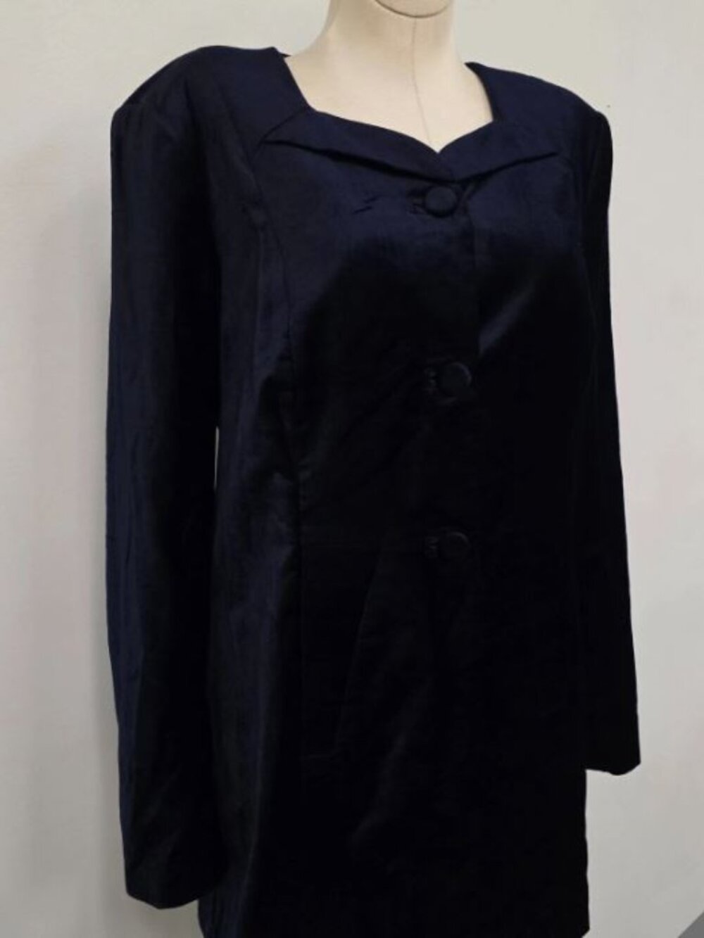 Cabi Entrance Midnight Velvet Blazer Jacket M Navy Statement Maximalist 3489 - Picture 4 of 12